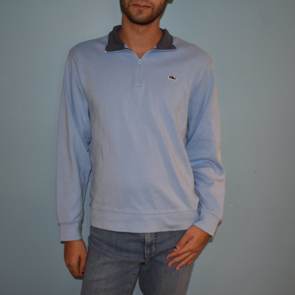 vineyard vines blue polo shirt top long sleeve